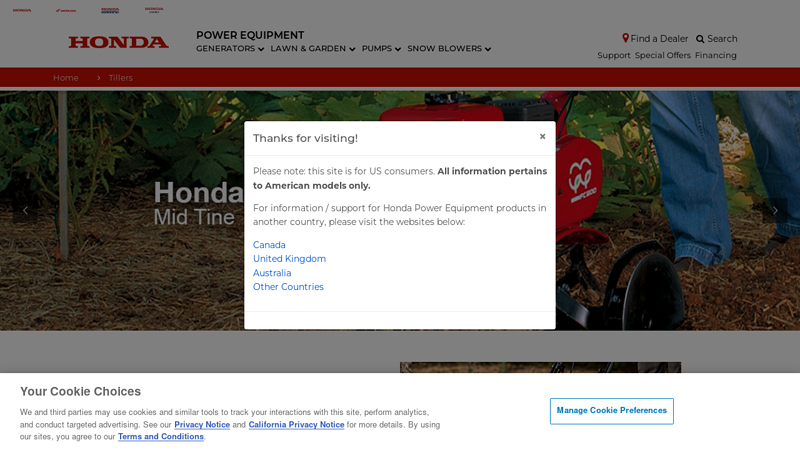 Garden Tillers and Cultivators honda cultivator parts