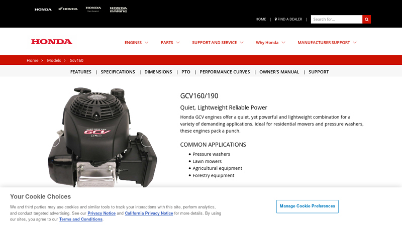 GCV160 4-Stroke Engine honda gcv160 parts catalog