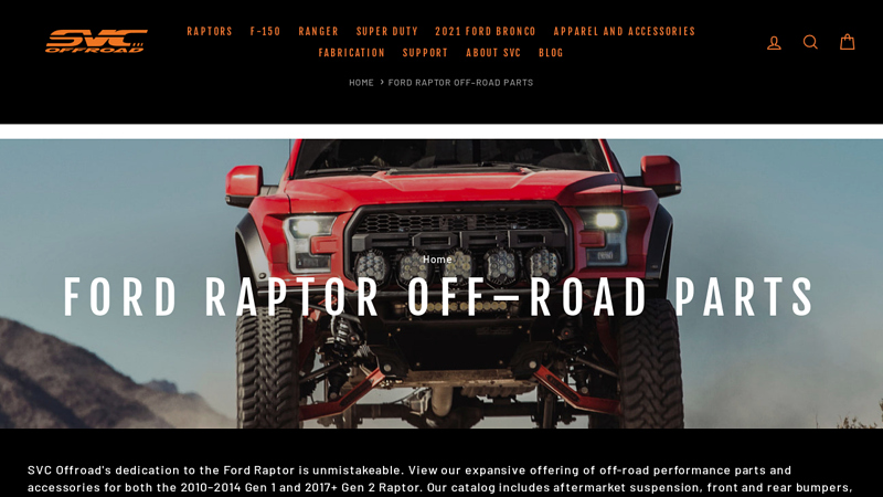 Gen 1 and Gen 2 Ford Raptors Off ford raptor racing parts