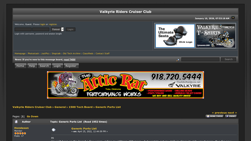 Generic Parts List honda valkyrie parts