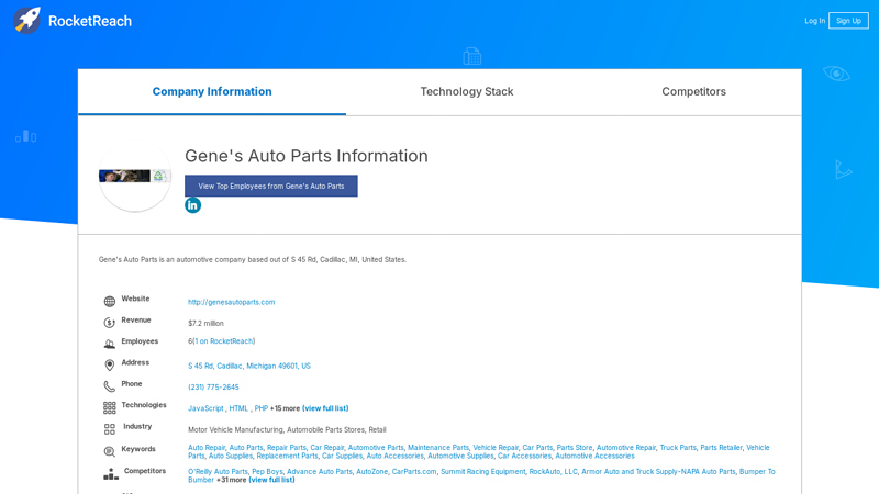 Gene's Auto Parts Information genes auto parts