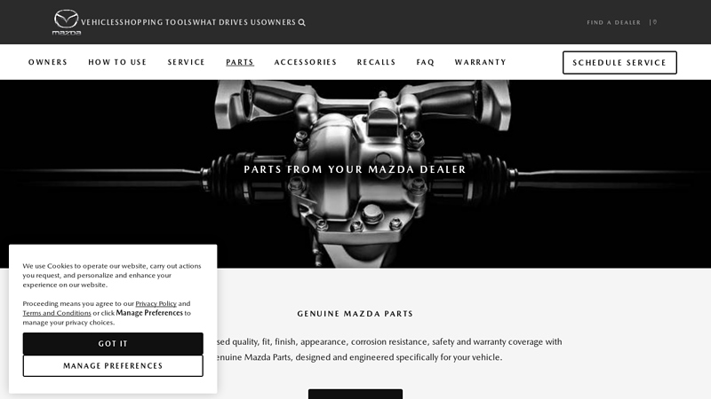 Genuine Mazda Parts mazda car parts