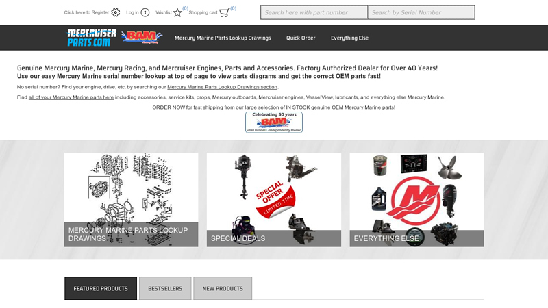 Genuine Mercury Marine parts, large inventory, fast shipping ... mercury marine outboard motor parts