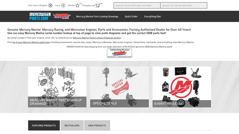 Genuine Mercury Marine parts, large inventory, fast shipping ... mercury boat motor parts near me