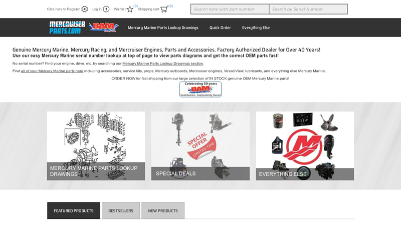 Genuine Mercury Marine parts, large inventory, fast shipping ... mercury outboard motor parts near me