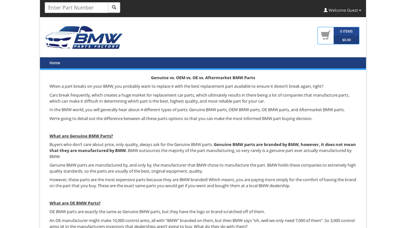 Genuine, O.E. & OEM BMW Parts bmw dealer auto parts