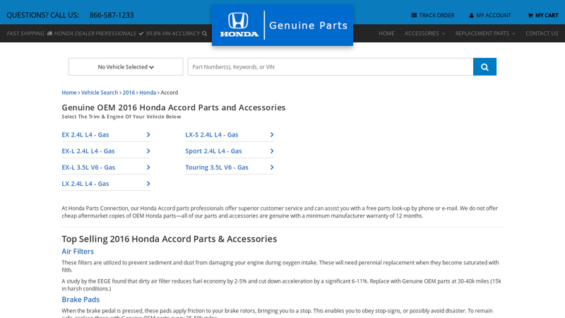 Genuine OEM 2016 Honda Accord Parts and Accessories honda accor parts