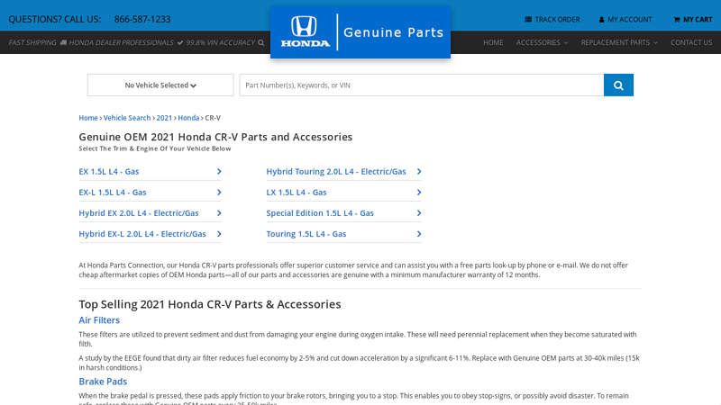 Genuine OEM 2021 Honda CR honda crv parts