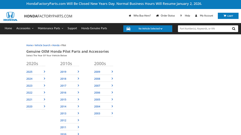 Genuine OEM Honda Pilot Parts and Accessories 2011 honda pilot parts