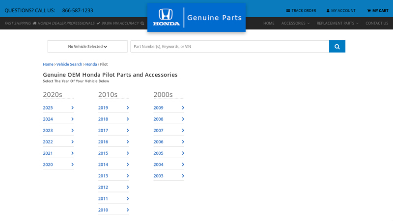 Genuine OEM Honda Pilot Parts and Accessories honda pilot parts near me