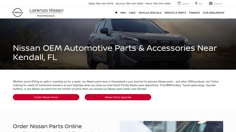 Genuine OEM Nissan Parts Center In Homestead, FL nissan altima car parts