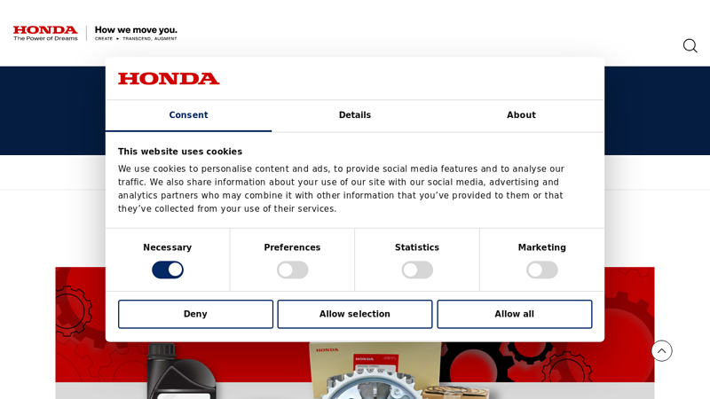 Genuine Parts honda original motorcycle parts