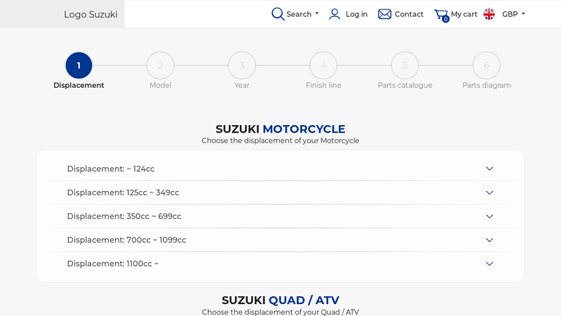 Genuine parts suzuki motor parts