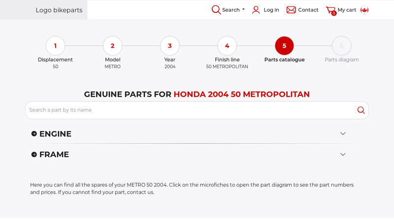 Genuine parts for Honda 2004 50 METROPOLITAN honda metropolitan parts