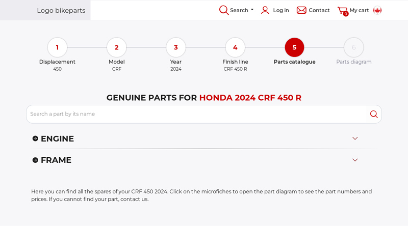 Genuine parts for Honda 2024 CRF 450 R honda 450r parts