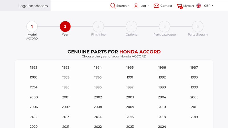 Genuine parts for Honda ACCORD 92 honda accord parts