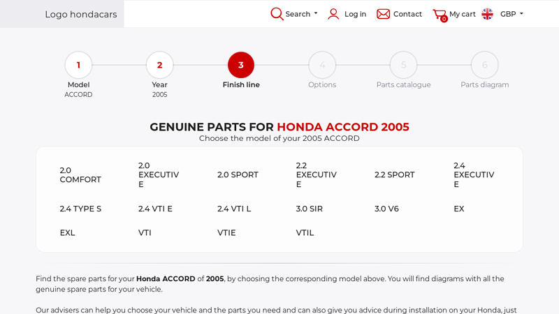 Genuine parts for Honda ACCORD 2005 2005 honda accord parts