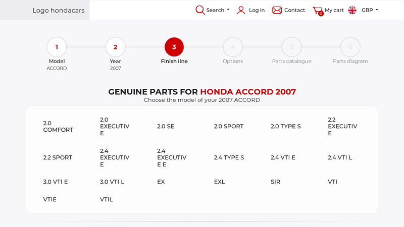 Genuine parts for Honda ACCORD 2007 2007 honda accord parts