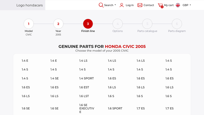 Genuine parts for Honda CIVIC 2005 2005 honda civic parts car