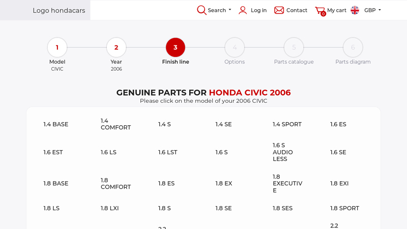 Genuine parts for Honda CIVIC 2006 06 honda civic parts