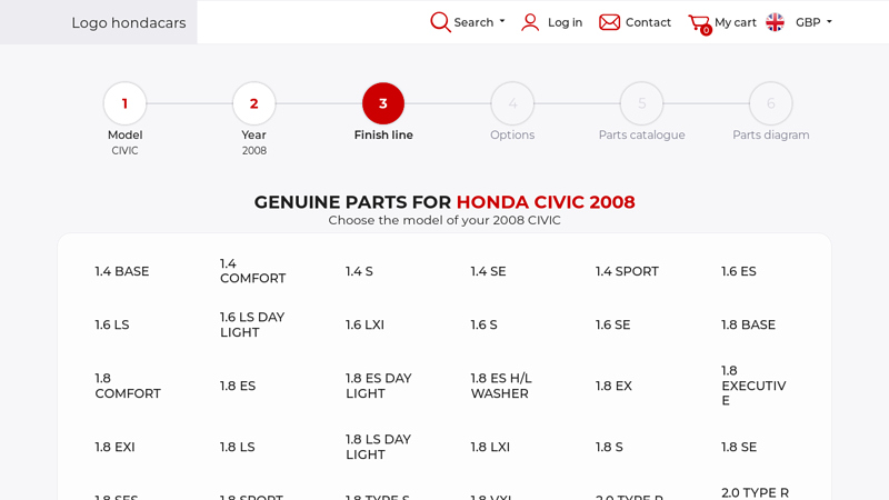Genuine parts for Honda CIVIC 2008 2008 honda civic parts
