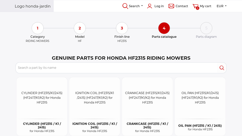 Genuine parts for Honda HF2315 RIDING MOWERS honda tractor mower parts