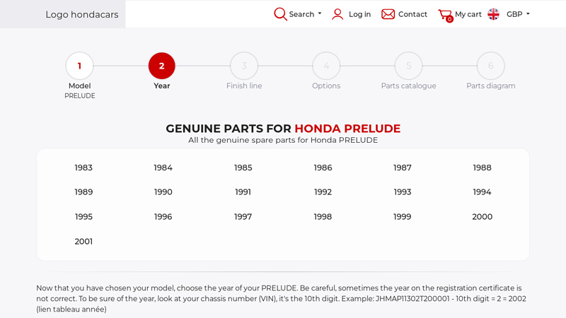 Genuine parts for Honda PRELUDE car parts for honda prelude