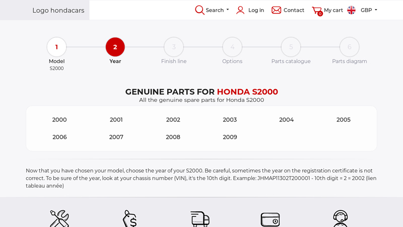 Genuine parts for Honda S2000 honda s2000 parts car