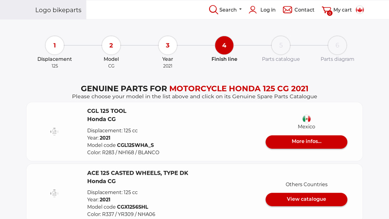 Genuine parts for Motorcycle Honda 125 CG 2021 honda cgl 125 parts