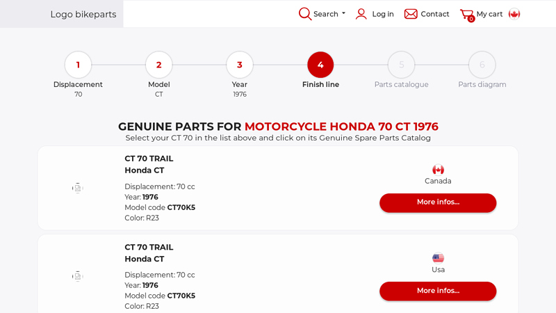 Genuine parts for Motorcycle Honda 70 CT 1976 honda ct70 restoration parts