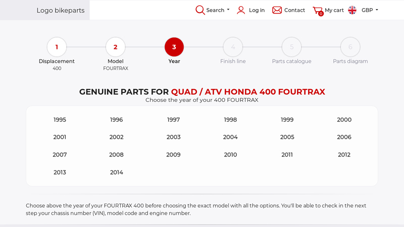 Genuine parts for Quad / ATV Honda 400 FOURTRAX honda 400 ex parts