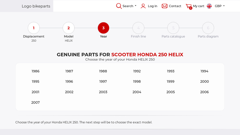 Genuine parts for Scooter Honda 250 HELIX honda helix parts
