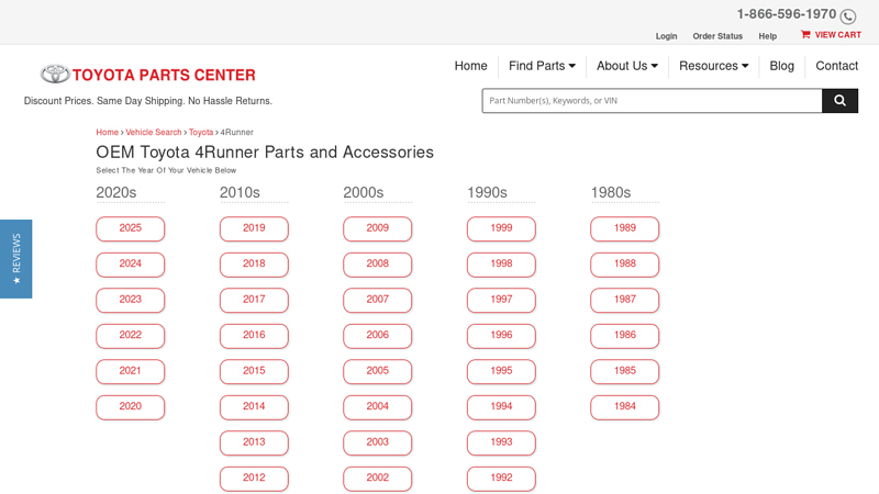 Genuine Toyota 4Runner Parts 4runner auto parts