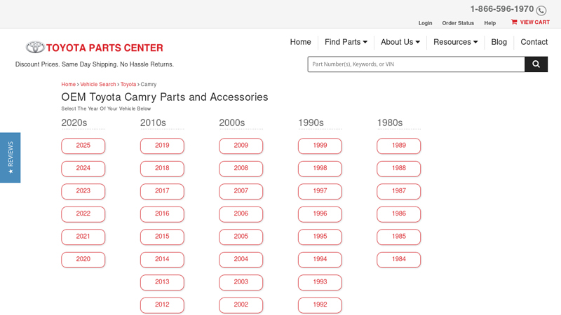 Genuine Toyota Camry Parts toyota camry parts