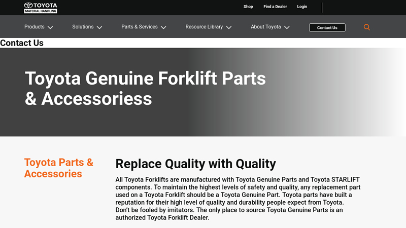 Genuine Toyota Forklift Parts & Accessories toyota forklift parts near me