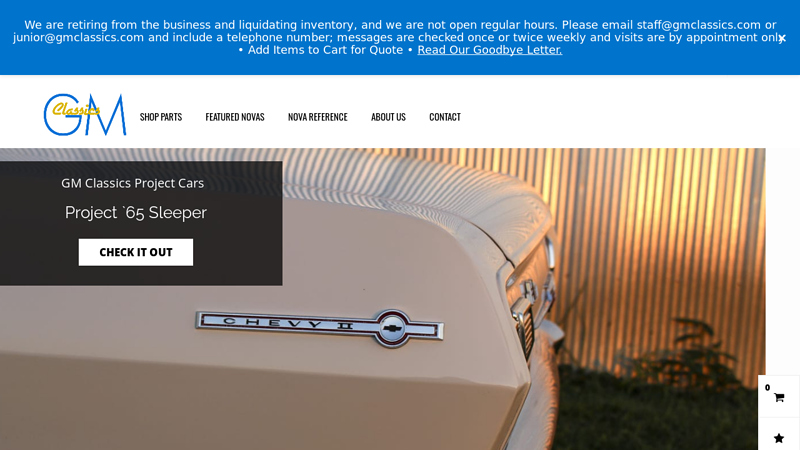 GM Classics nova car parts