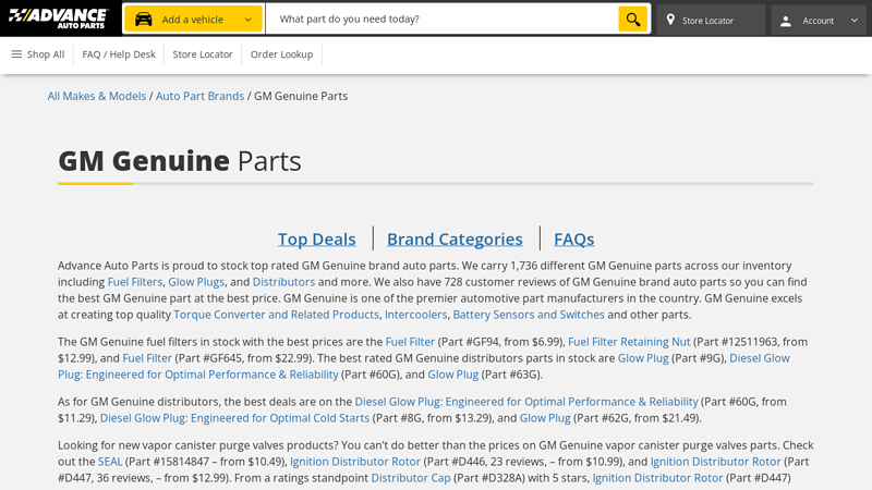 GM Genuine Parts general motors parts store