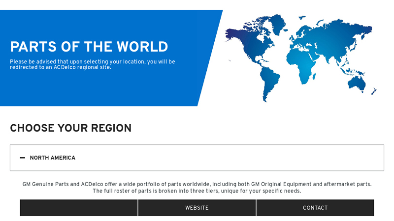GM Parts Worldwide Information general motors parts