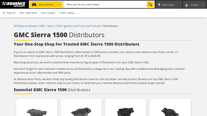 GMC Sierra 1500 Distributors auto parts gmc sierra 1500
