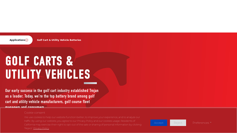 Golf Cart & Utility Vehicle Batteries trojan auto parts