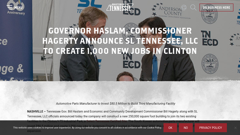 Governor Haslam, Commissioner Hagerty Announce SL Tennessee ... state line auto parts tn
