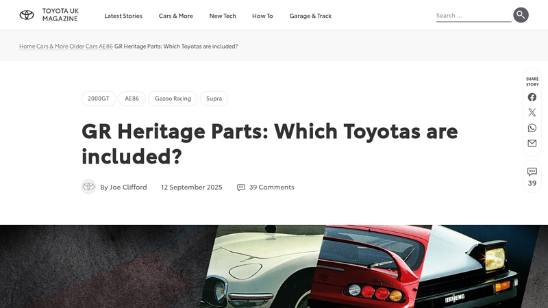 GR Heritage Parts heritage toyota parts