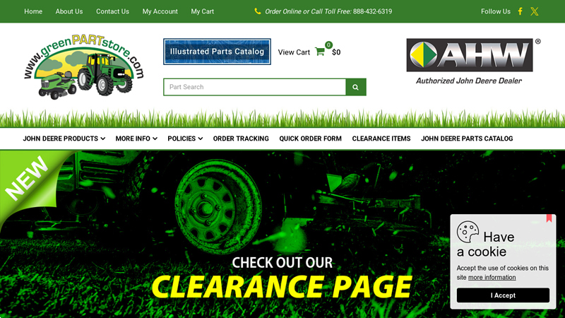 GreenPartStore used john deere tractor parts