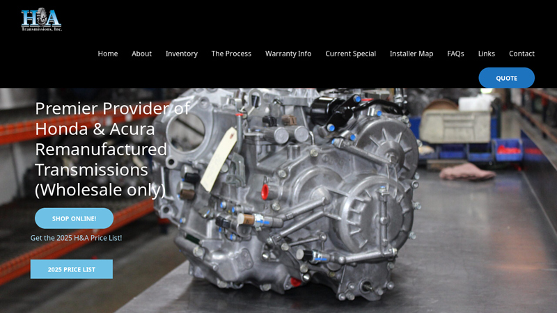 H and A Transmissions, Inc. diamond valley honda parts