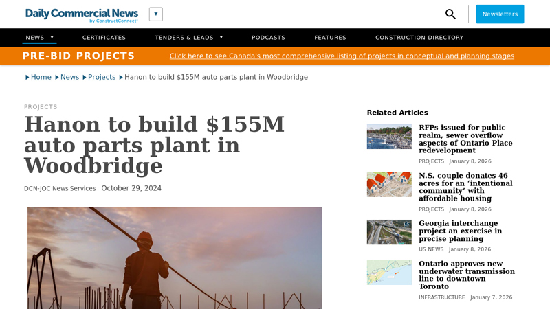 Hanon to build $155M auto parts plant in Woodbridge car parts woodbridge