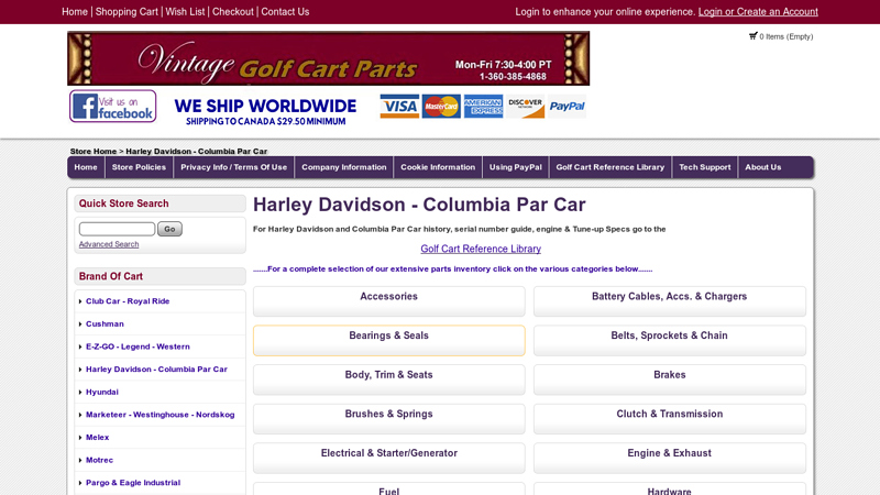 Harley Davidson par car golf cart parts