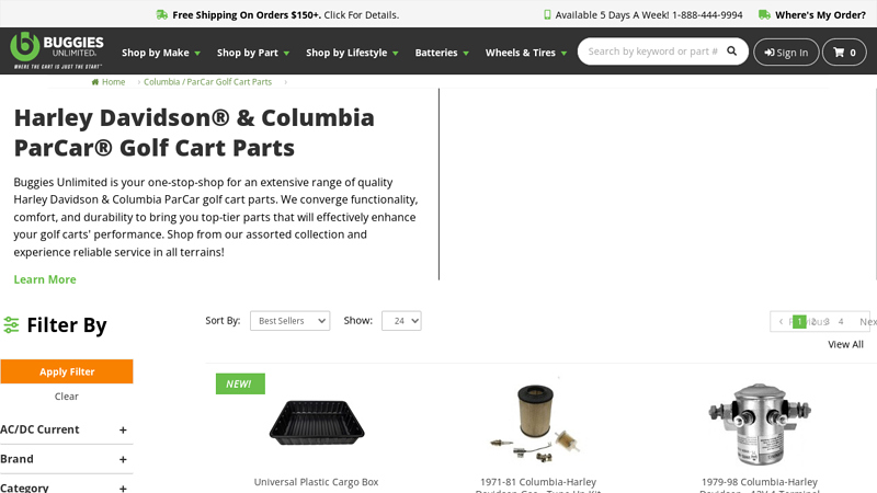 Harley Davidson® & Columbia ParCar® Golf Cart Parts par car golf cart parts