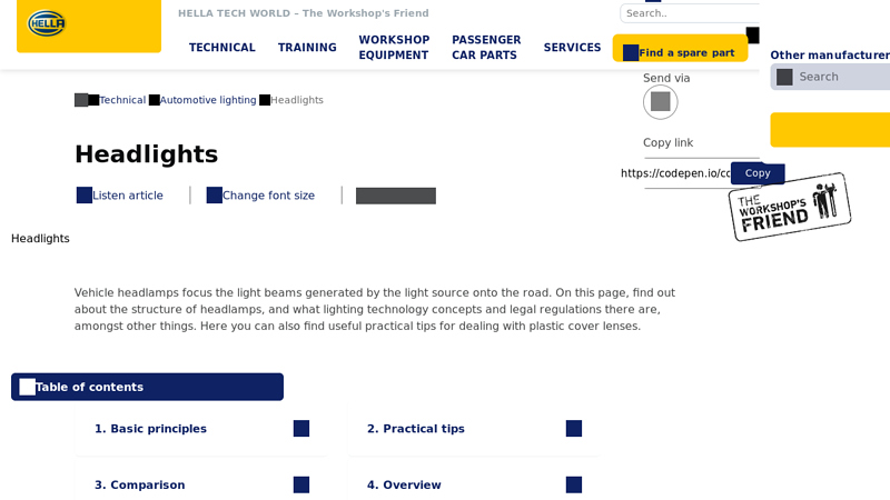 Headlight lens components, types & regulations car headlight parts
