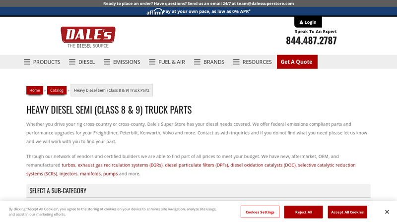Heavy Diesel Semi (Class 8 & 9) Truck Parts class eight truck parts