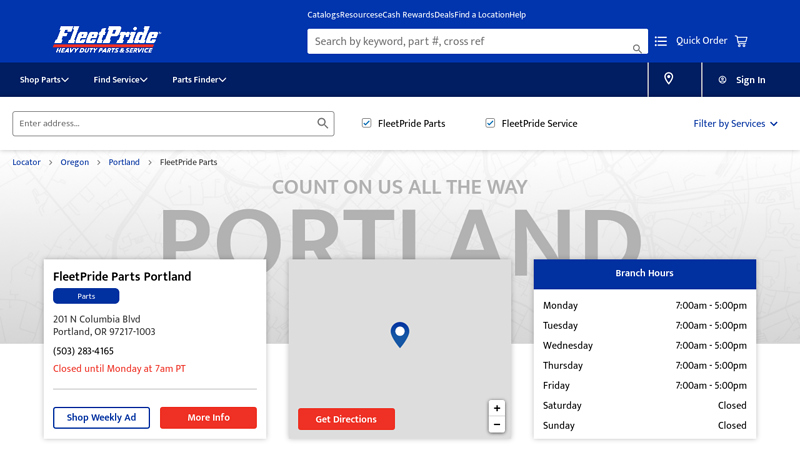 Heavy Duty Truck and Trailer Parts at 201 N Columbia Blvd portland water truck parts